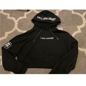 Barstool Sports Call Her Daddy Cropped Hoodie Black